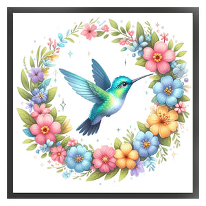 Yishu - Flowers And Hummingbirds - 50*50CM 11CT 3 Stamped Cross Stitch