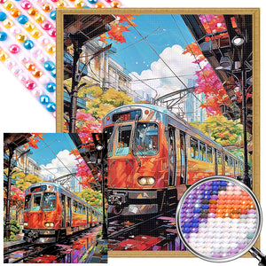 Station Scenery 40*50CM(Picture) Full Round Drill Diamond Painting