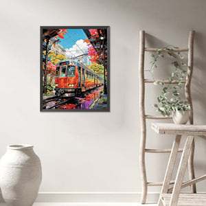 Station Scenery 40*50CM(Picture) Full Round Drill Diamond Painting