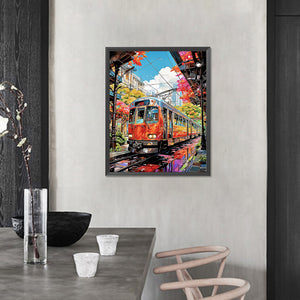 Station Scenery 40*50CM(Picture) Full Round Drill Diamond Painting