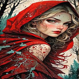 Red Hooded Girl 40*70CM(Picture) Full Round Drill Diamond Painting