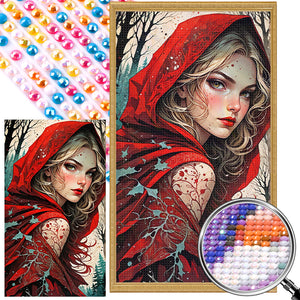 Red Hooded Girl 40*70CM(Picture) Full Round Drill Diamond Painting
