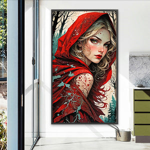 Red Hooded Girl 40*70CM(Picture) Full Round Drill Diamond Painting
