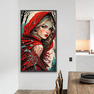 Red Hooded Girl 40*70CM(Picture) Full Round Drill Diamond Painting
