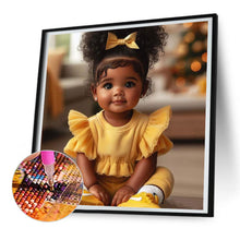 Load image into Gallery viewer, Chubby Black Girl 30*30CM(Canvas) Full Round Drill Diamond Painting
