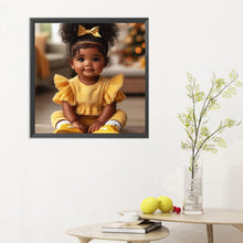 Load image into Gallery viewer, Chubby Black Girl 30*30CM(Canvas) Full Round Drill Diamond Painting
