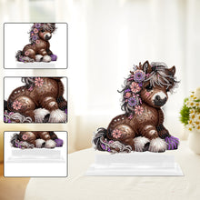 Load image into Gallery viewer, 2D Flat Print Flower Pony DIY Diamond Painting Desktop Decorations for Adults
