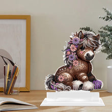 Load image into Gallery viewer, 2D Flat Print Flower Pony DIY Diamond Painting Desktop Decorations for Adults
