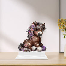 Load image into Gallery viewer, 2D Flat Print Flower Pony DIY Diamond Painting Desktop Decorations for Adults
