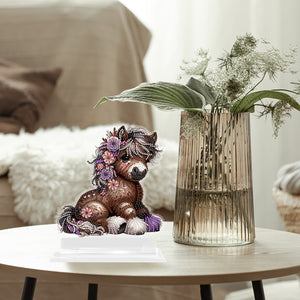 2D Flat Print Flower Pony DIY Diamond Painting Desktop Decorations for Adults