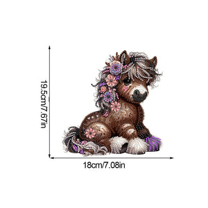 2D Flat Print Flower Pony DIY Diamond Painting Desktop Decorations for Adults