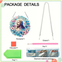 Load image into Gallery viewer, Acrylic Special Shaped Jesus Diamond Art Painting Wreath Hanging Sign Decoration
