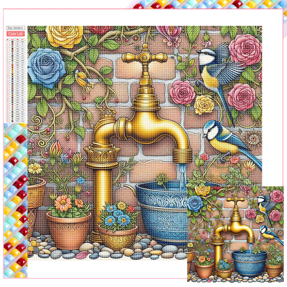 Wall Corner 30*30CM(Picture) Full Square Drill Diamond Painting
