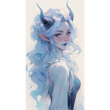 Load image into Gallery viewer, Huancan - Blue-Haired Witch - 40*70CM 11CT 3 Stamped Cross Stitch
