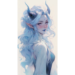 Huancan - Blue-Haired Witch - 40*70CM 11CT 3 Stamped Cross Stitch