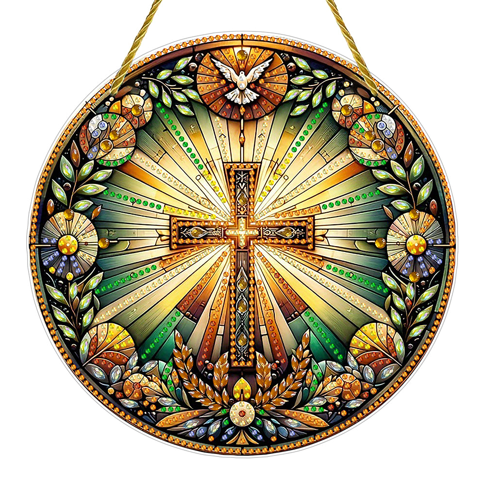 Special Shaped Cross Hanging Diamond Art Kits Bedroom Decoration