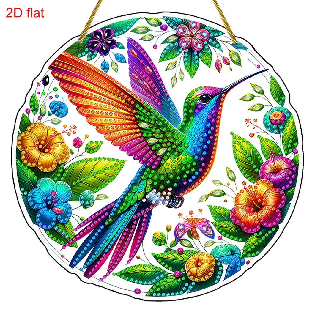 Hummingbird Theme 2D Flat DIY Diamond Art Pendant Wall Decor for Home & Windows