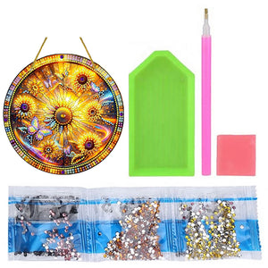 Sunflower Theme 2D Flat DIY Diamond Art Pendant Wall Decor for Home & Windows