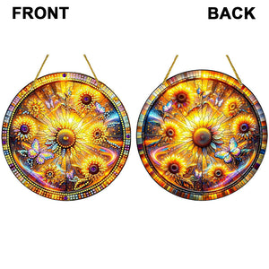 Sunflower Theme 2D Flat DIY Diamond Art Pendant Wall Decor for Home & Windows