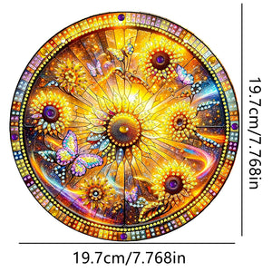 Sunflower Theme 2D Flat DIY Diamond Art Pendant Wall Decor for Home & Windows