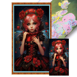 Yishu - Rose Girl - 40*70CM 11CT 3 Stamped Cross Stitch