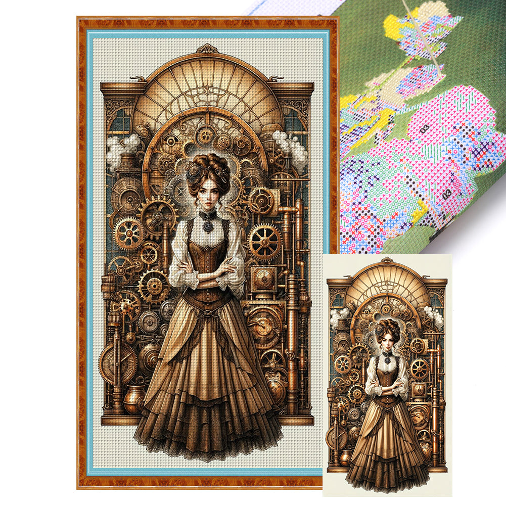 Yishu - Classic Lady - 40*70CM 11CT 3 Stamped Cross Stitch