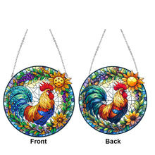 Load image into Gallery viewer, Sunrise Rooster 2D Flat DIY Diamond Painting Set Diamond Art Pendant Wall Decor
