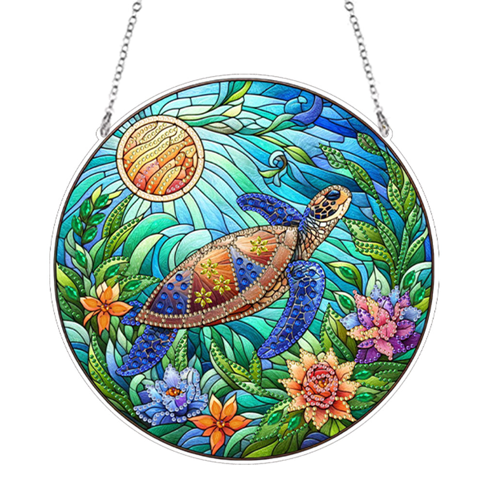 Sea Turtle 2D Flat DIY Diamond Painting Set Diamond Art Pendant Home Wall Decor