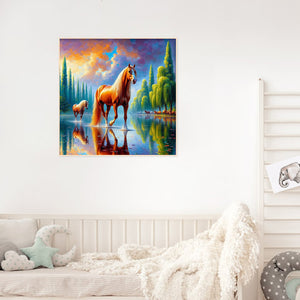 Steed Horse 30*30CM(Canvas) Full Round Drill Diamond Painting