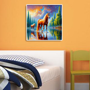 Steed Horse 30*30CM(Canvas) Full Round Drill Diamond Painting