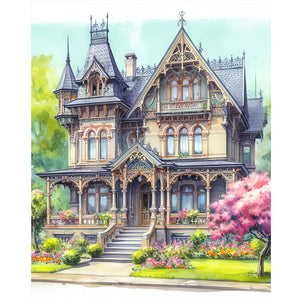 Countryside Villa 40*50CM(Canvas) Full Round Drill Diamond Painting