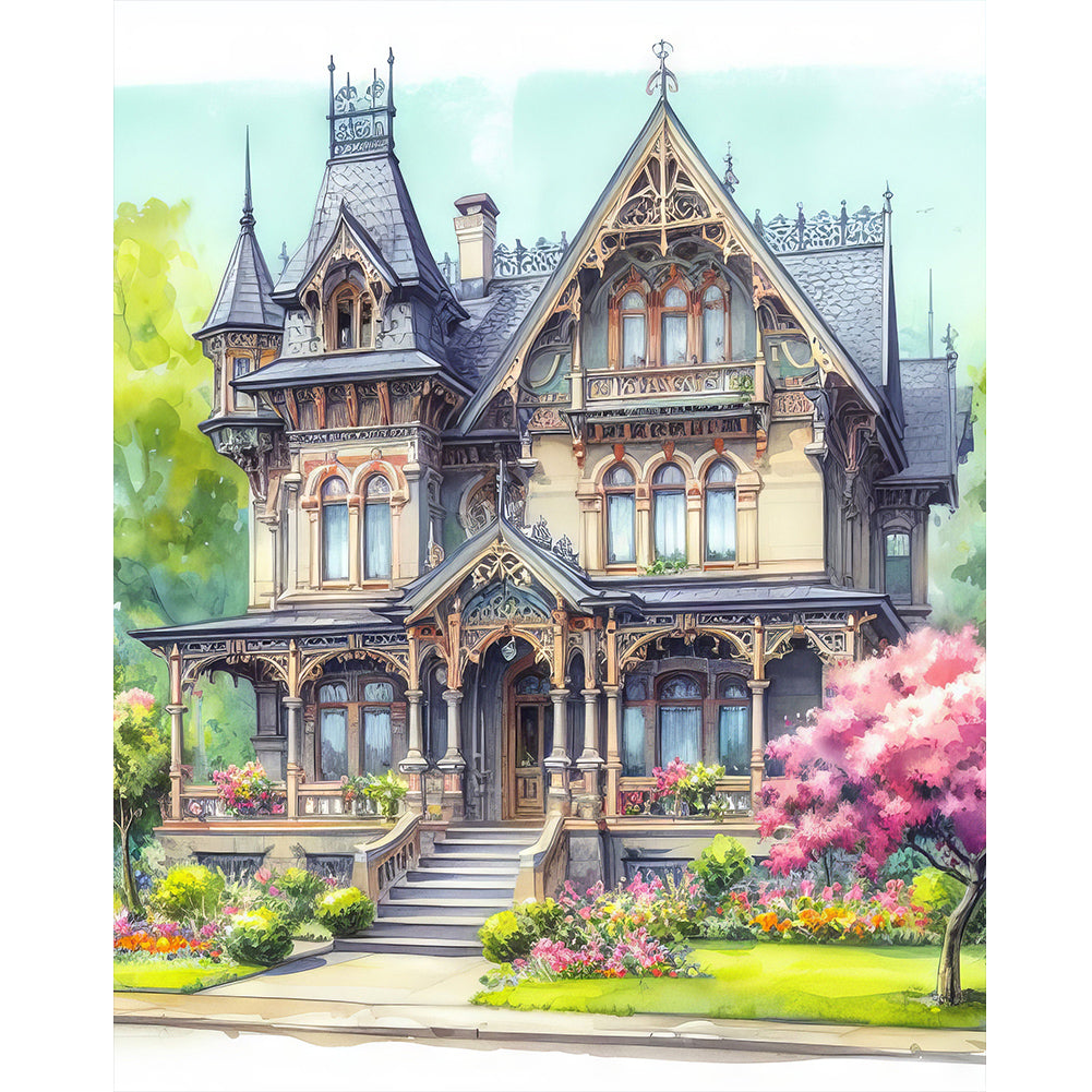 Countryside Villa 40*50CM(Canvas) Full Round Drill Diamond Painting