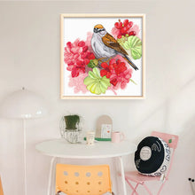 Load image into Gallery viewer, Spring Brand - Geranium And Bird - 45*45CM 11CT 3 Stamped Cross Stitch
