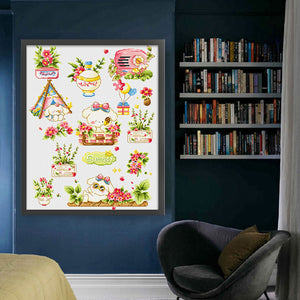 Curly-haired rabbit-55*65CM  11CT Stamped Cross Stitch (Spring)