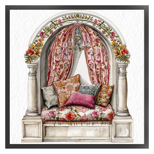 Huancan - Bay Window In The Room - 50*50CM 14CT 2 Stamped Cross Stitch