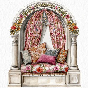 Huancan - Bay Window In The Room - 50*50CM 14CT 2 Stamped Cross Stitch