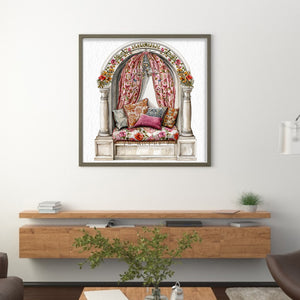 Huancan - Bay Window In The Room - 50*50CM 14CT 2 Stamped Cross Stitch