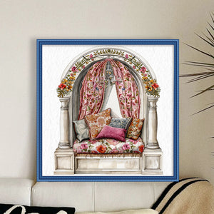Huancan - Bay Window In The Room - 50*50CM 14CT 2 Stamped Cross Stitch