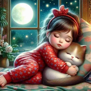Sleeping Child 50*50CM(Canvas) Full Round Drill Diamond Painting