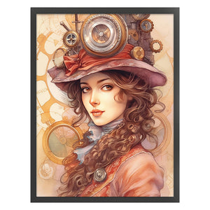 Huancan - Retro Robot Woman - 45*60CM 11CT 3 Stamped Cross Stitch