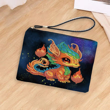 Load image into Gallery viewer, PU Partial Special Shaped Fire Dinosaur 5D DIY Diamond Painting Wallet Gifts
