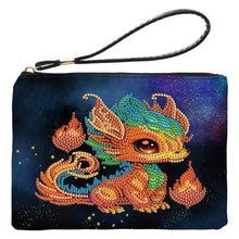 Load image into Gallery viewer, PU Partial Special Shaped Fire Dinosaur 5D DIY Diamond Painting Wallet Gifts
