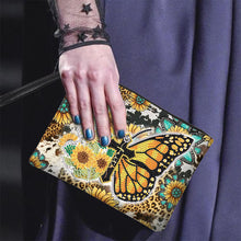 Load image into Gallery viewer, PU Partial Special Shaped Butterfly 5D DIY Diamond Painting Wallet Daily Purse

