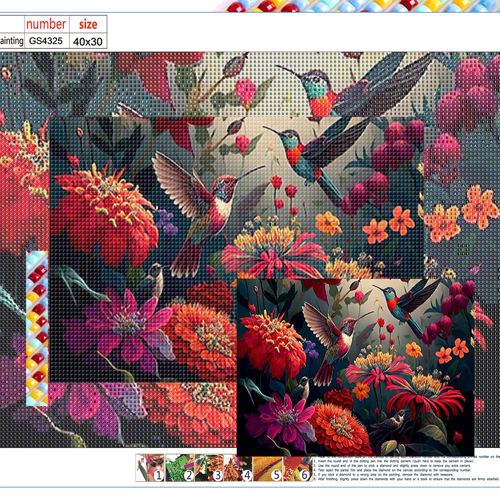 Hummingbird 40*30CM(Canvas) Full Square Drill Diamond Painting