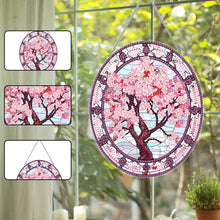 Load image into Gallery viewer, Acrylic Stained Glass Flower Diamond Painting Hanging Pendant Home Decor(Sakura)
