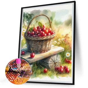 Fruit Cherry 30*40CM(Canvas) Full Round Drill Diamond Painting
