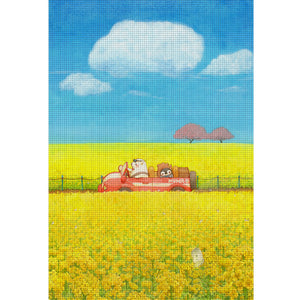 Yishu - Ride In The Countryside - 50*70CM 11CT 3 Stamped Cross Stitch