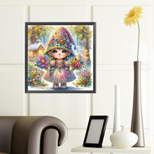 Load image into Gallery viewer, Girl With Two Bouquets In The Forest 40*40CM(Canvas) Partial Special Shaped Drill Diamond Painting
