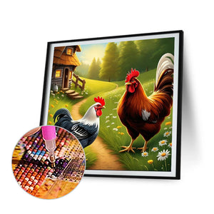 Rooster 30*30CM(Canvas) Full Round Drill Diamond Painting