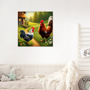 Rooster 30*30CM(Canvas) Full Round Drill Diamond Painting